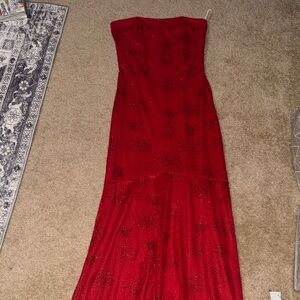 Gunne Sax Strapless Red Gown